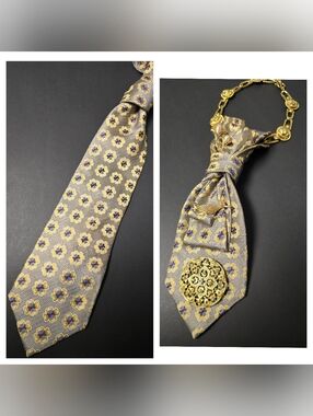 Siena Collezione Gold Geometric Pattern Tie (Jewelry Not Included)